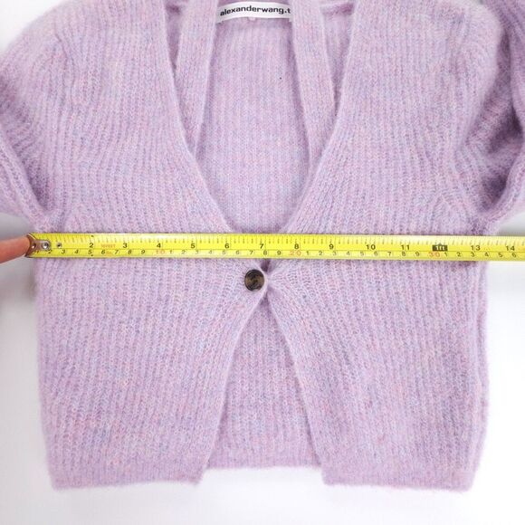 NEW Alexander Wang Twinset Halter Cardigan Pullover Lavender Frost Alpaca Knit - Picture 4 of 8